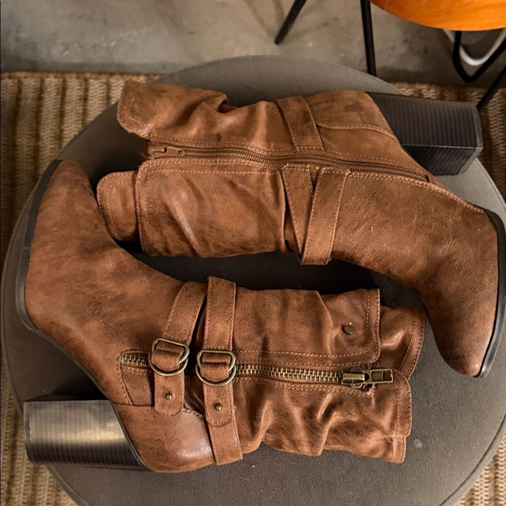 Carlos by Carlos Santana Paisley Mid-Calf Womens 9 Brown Heel Boots Boho - Picture 6 of 7